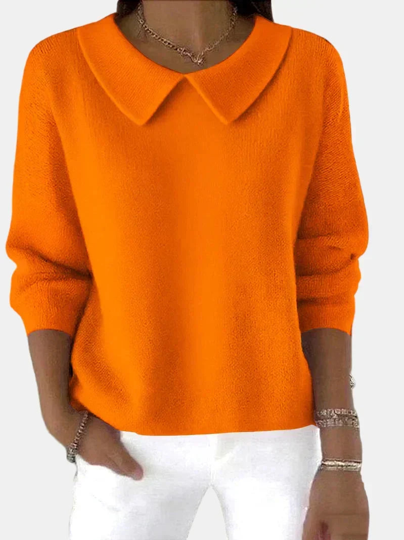 Lynn | Women's Classic Collared Sweater, Soft Breathable Knit Casual Sweater
