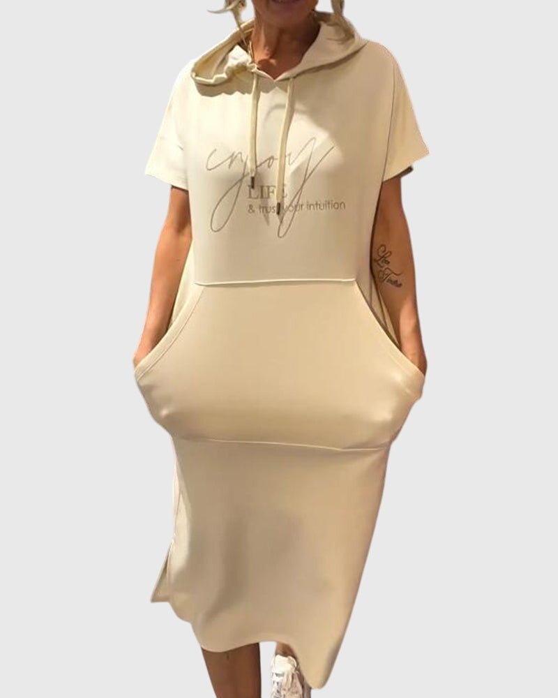 Marlowe | Women's Relaxed Fit Hoodie Dress, Casual Hooded Dress with Pockets