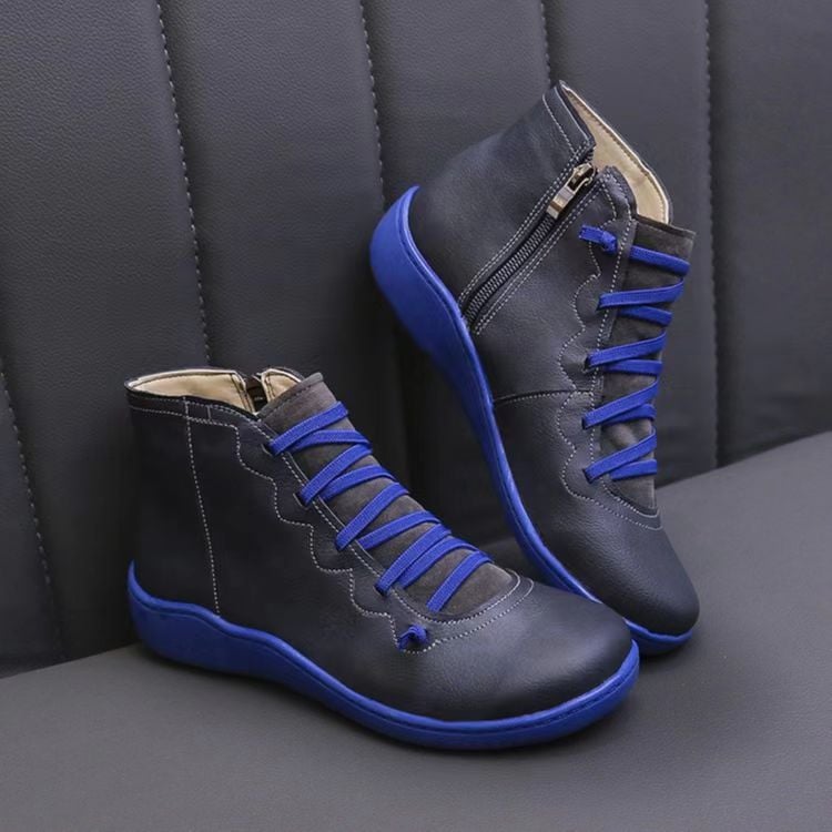 Women's Vegan Leather Wedge Comfort Shoes, Arch Support Slip-On Shoes for All-Day Wear