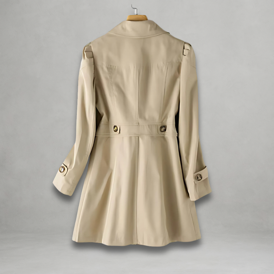 Jamie | Women's Tailored Trench Coat, Sleek Classic Fall Coat for Work and Travel