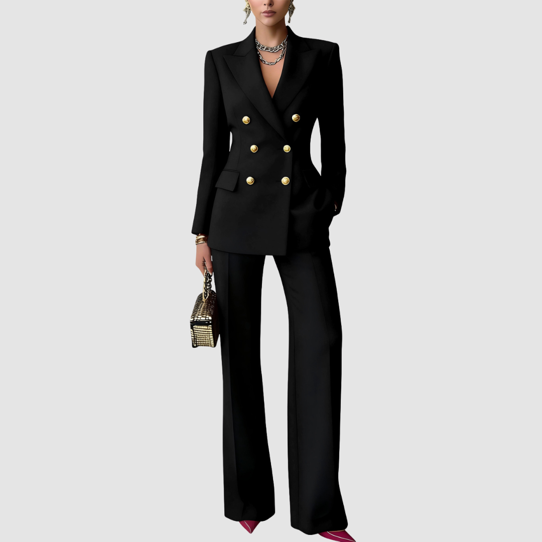 Ysabel | Women's Tailored Two-Piece Set, Blazer and Wide-Leg Trousers for Work