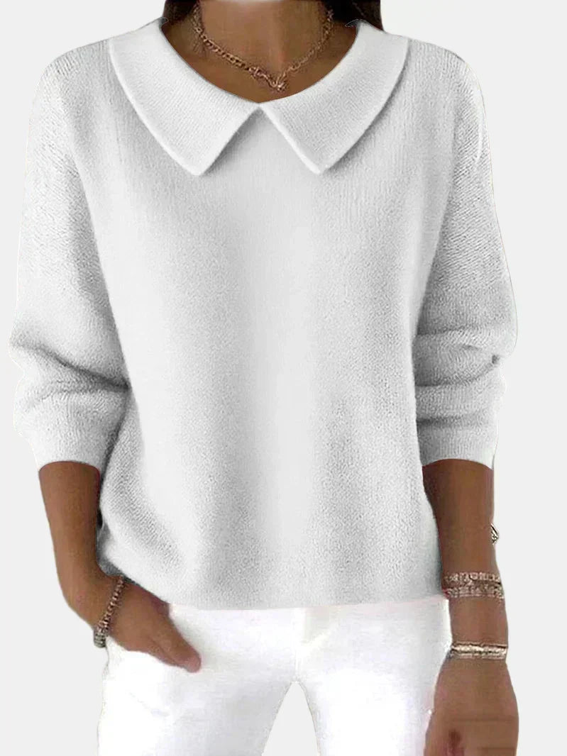 Lynn | Women's Classic Collared Sweater, Soft Breathable Knit Casual Sweater