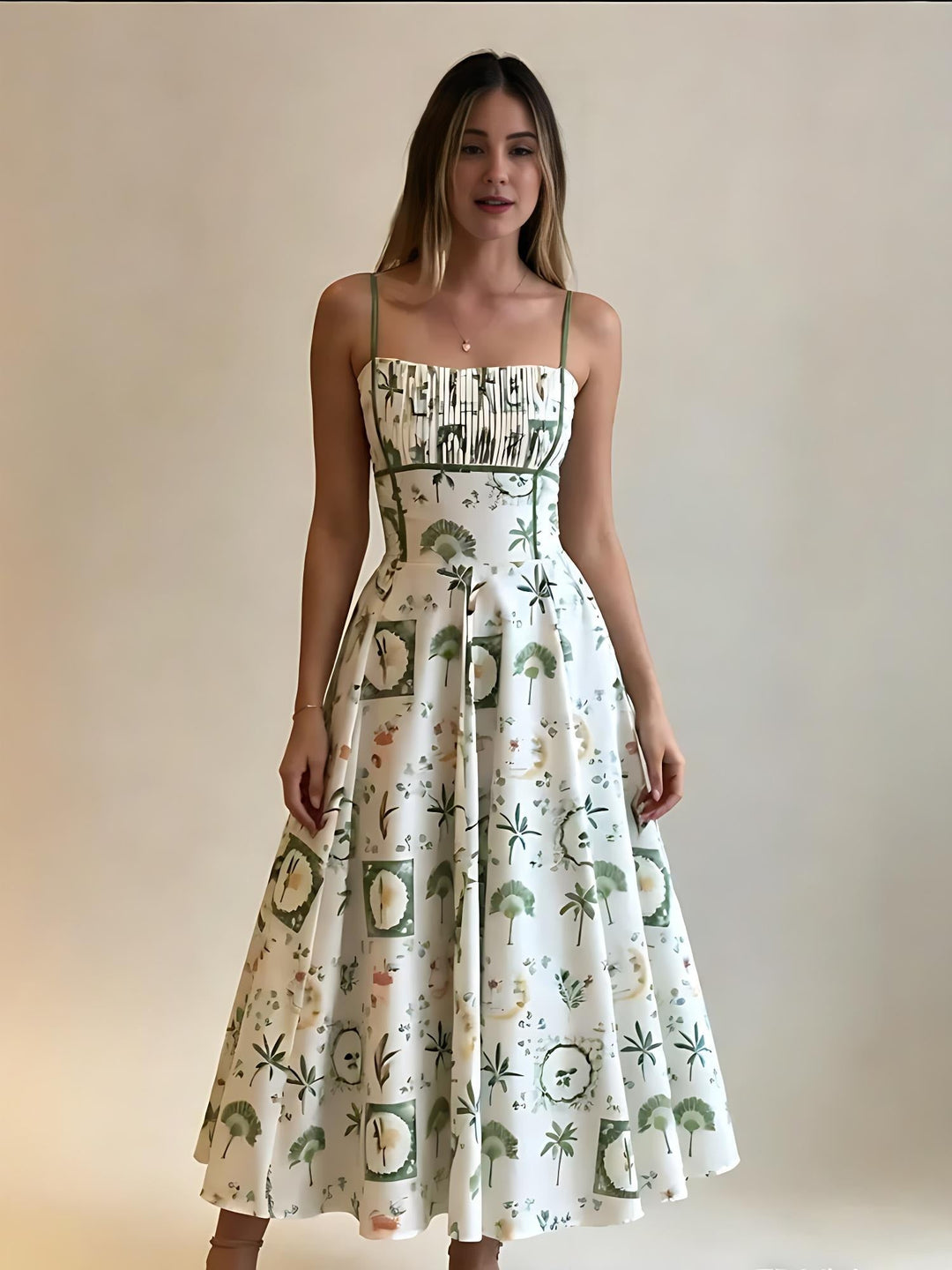 Women's Floral Smocked Midi Dress