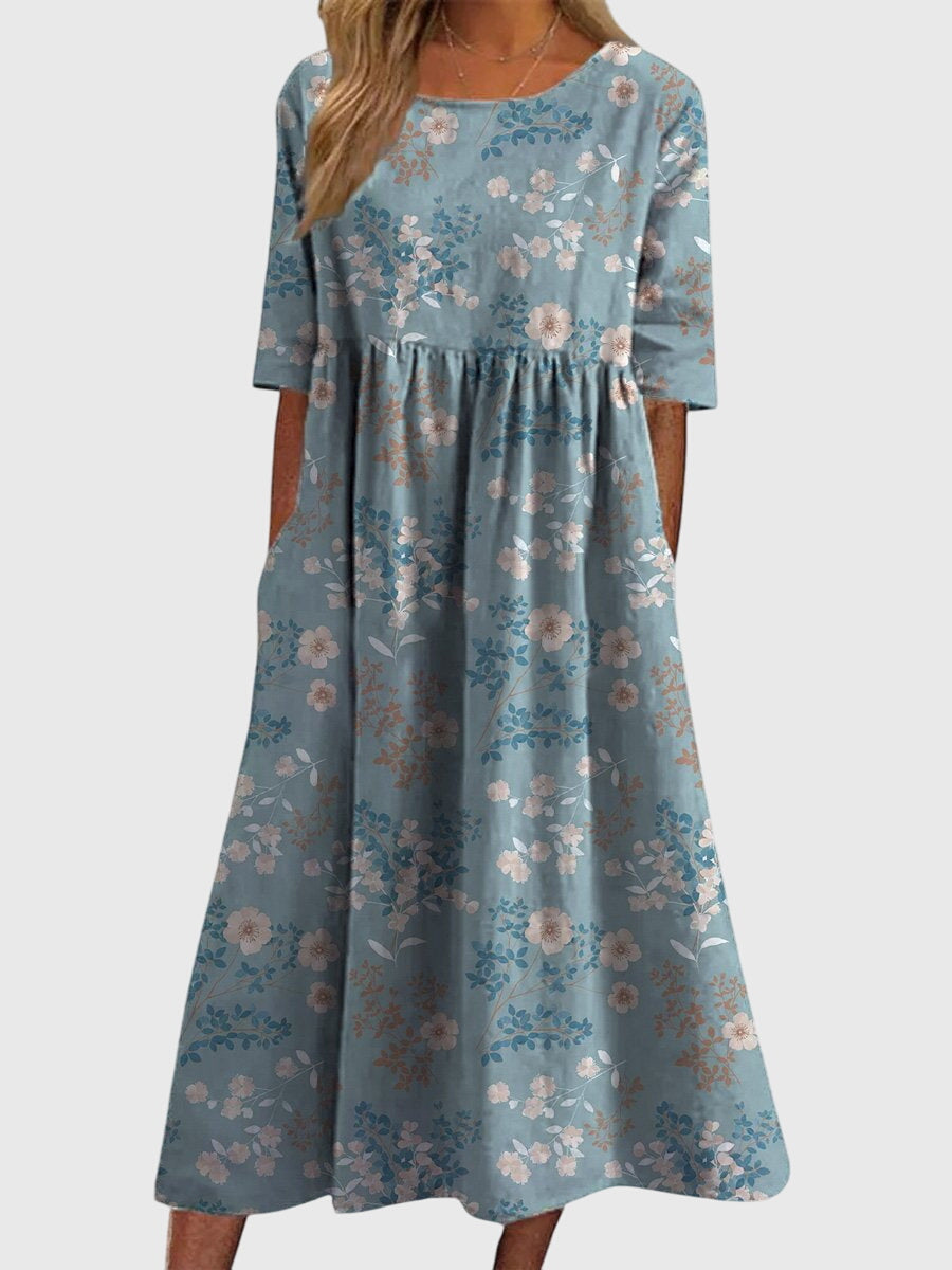 Djala | Women's Embroidered Flowy Dress, Relaxed Fit Casual Summer Dress