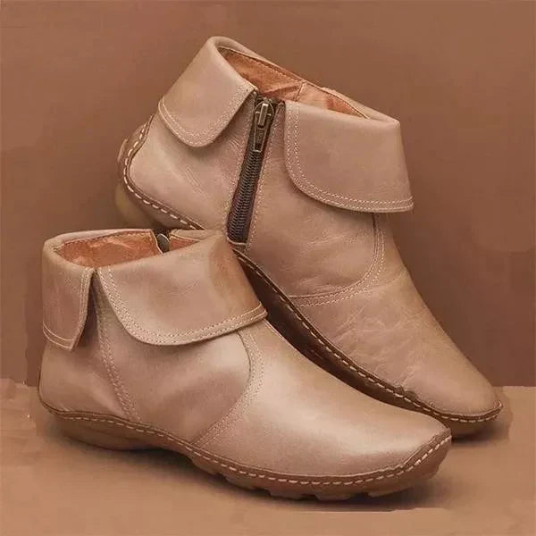 Women's Non-Slip Ankle Boots, Cushioned Buckle Boots with Arch Support