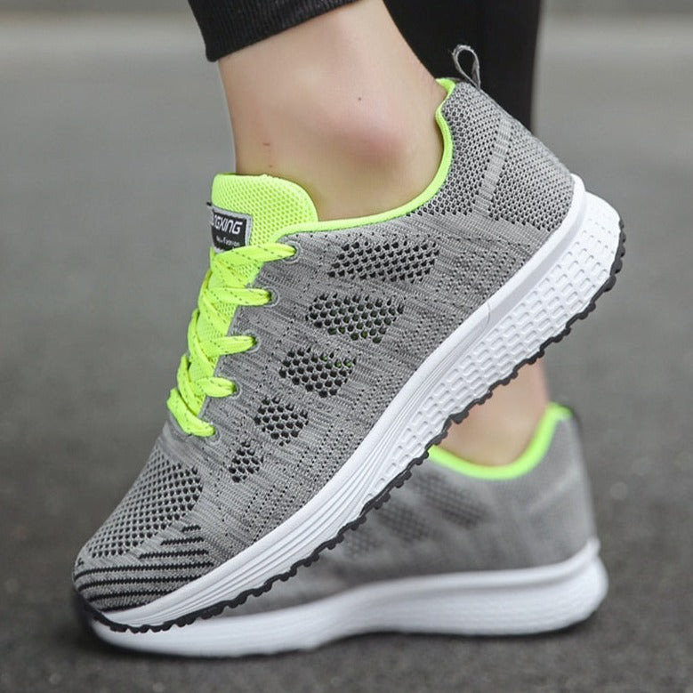 Brielle | Women's Mesh Knit Walking Shoes, Lace-Up Breathable Comfort Sneakers with Arch Support