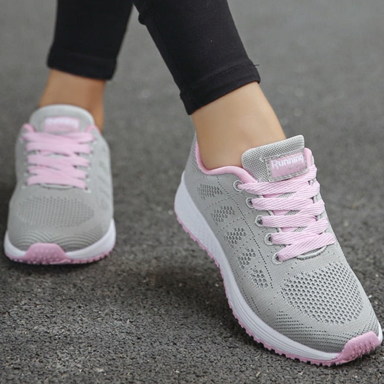 Brielle | Women's Mesh Knit Walking Shoes, Lace-Up Breathable Comfort Sneakers with Arch Support