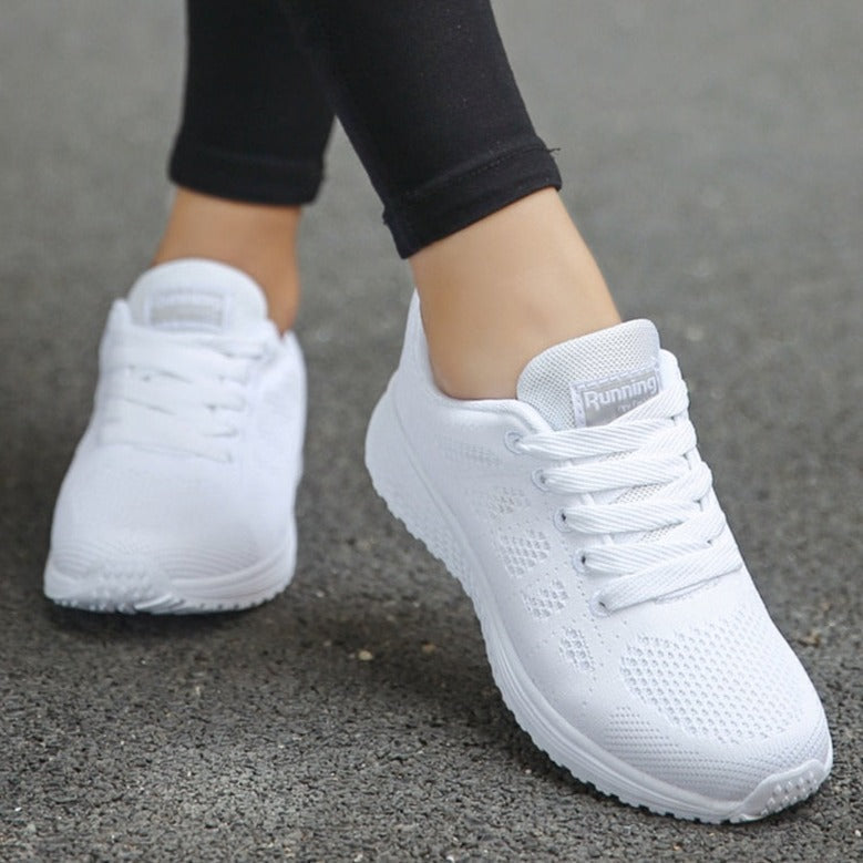 Brielle | Women's Mesh Knit Walking Shoes, Lace-Up Breathable Comfort Sneakers with Arch Support