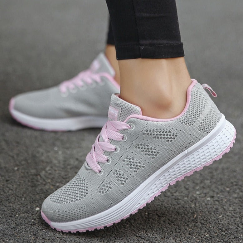 Brielle | Women's Mesh Knit Walking Shoes, Lace-Up Breathable Comfort Sneakers with Arch Support