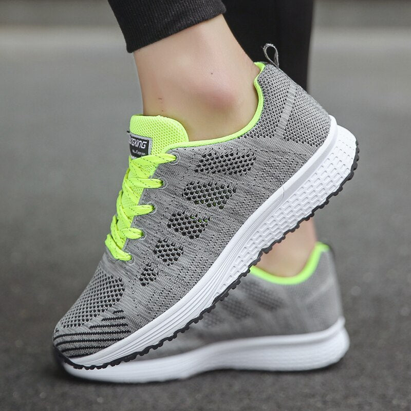Brielle | Women's Mesh Knit Walking Shoes, Lace-Up Breathable Comfort Sneakers with Arch Support