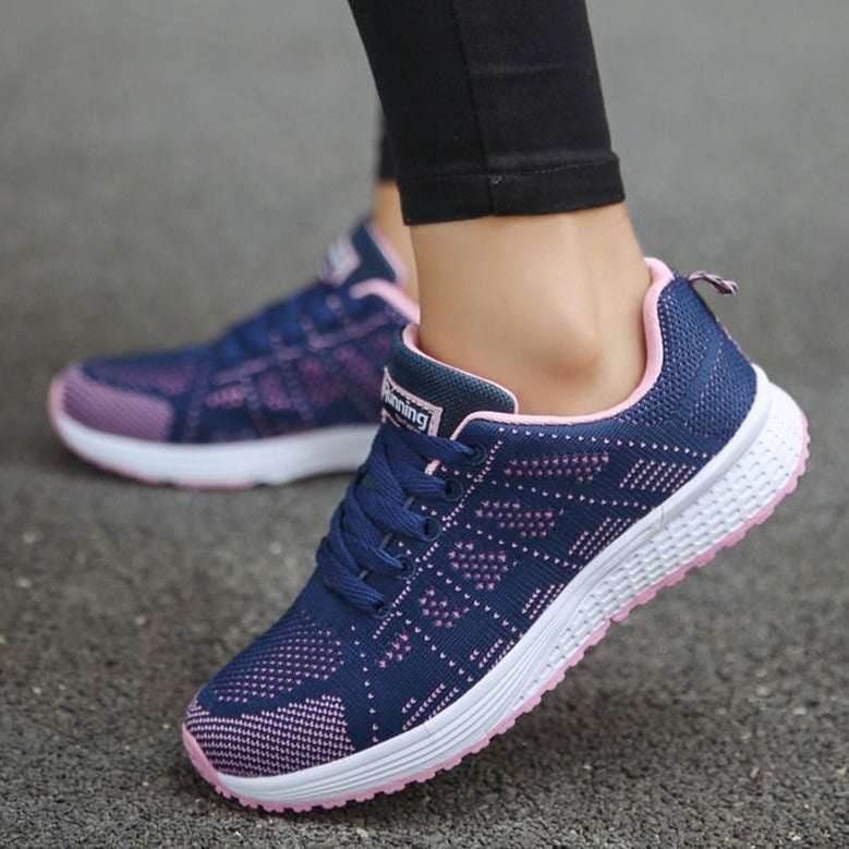 Brielle | Women's Mesh Knit Walking Shoes, Lace-Up Breathable Comfort Sneakers with Arch Support