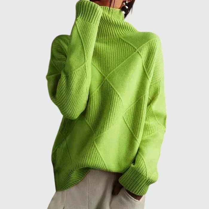 Fruta | Women's Wool Turtleneck Sweater, Soft Warm Knit Cool Weather Pullover