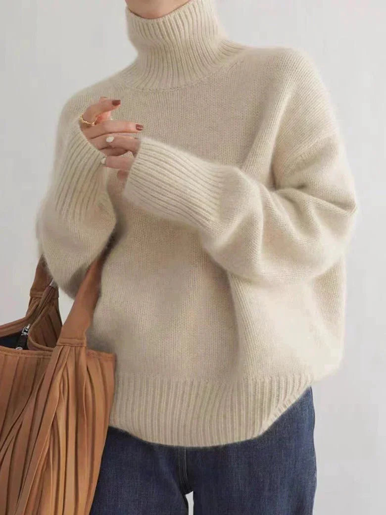 Elia | Women's Soft Knit Turtleneck Sweater, Relaxed Fit Lightweight Warm Pullover