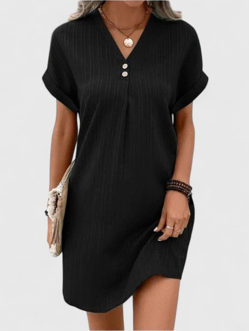 Massie | Women's Draped Relaxed Fit Mini Dress, Lightweight Casual Day Dress