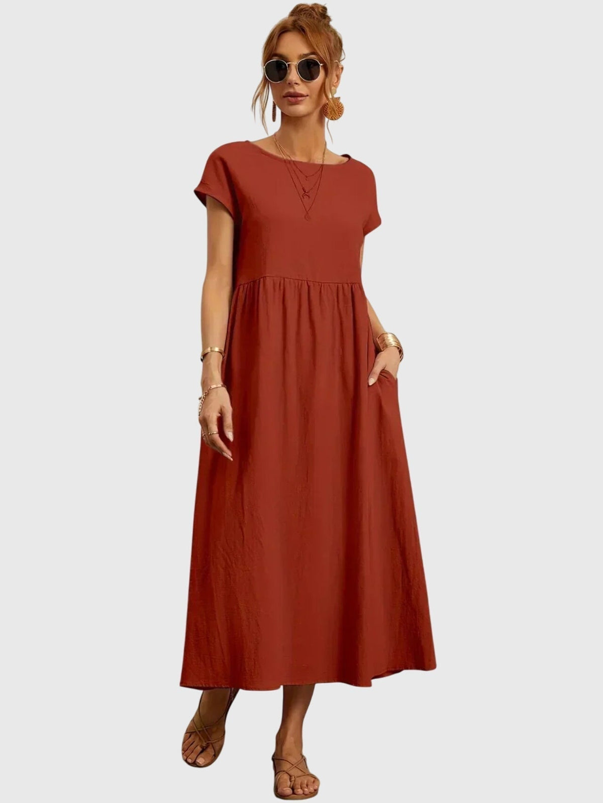 Giselle | Women's Casual Dress with Pockets, Relaxed Fit Breathable Day Dress