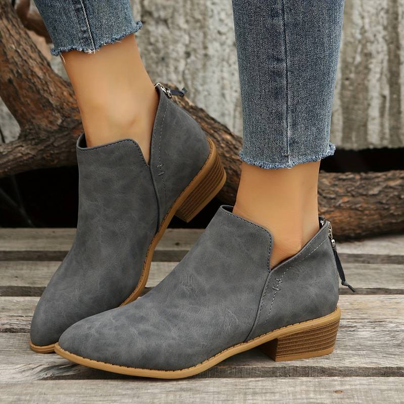 Beatrix | Women's Tapered Perforated Boots, Rubber Sole Boots for Casual and Smart Wear