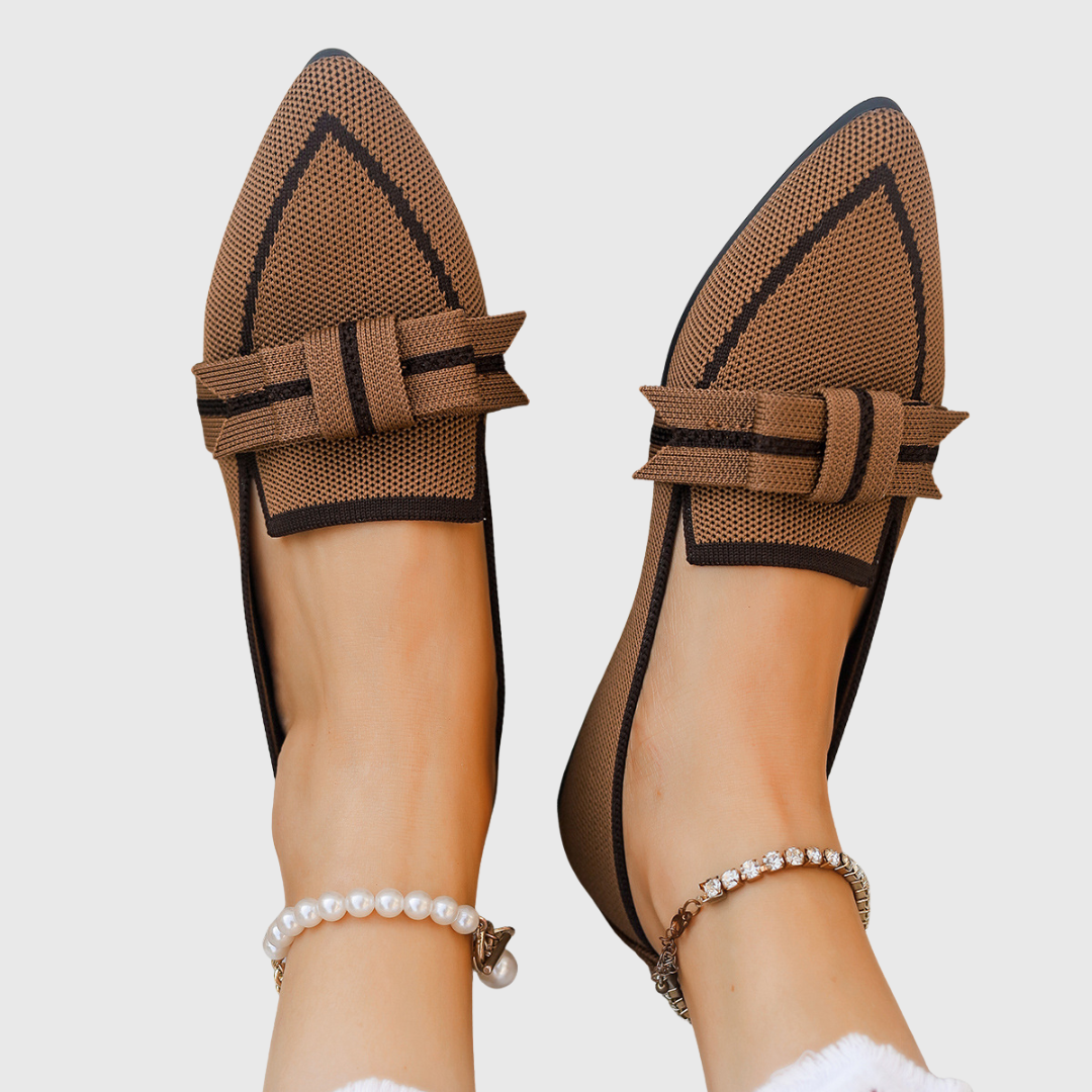 Marbella | Women's Knot Detail Flat Comfort Shoes, Lightweight Everyday Flats