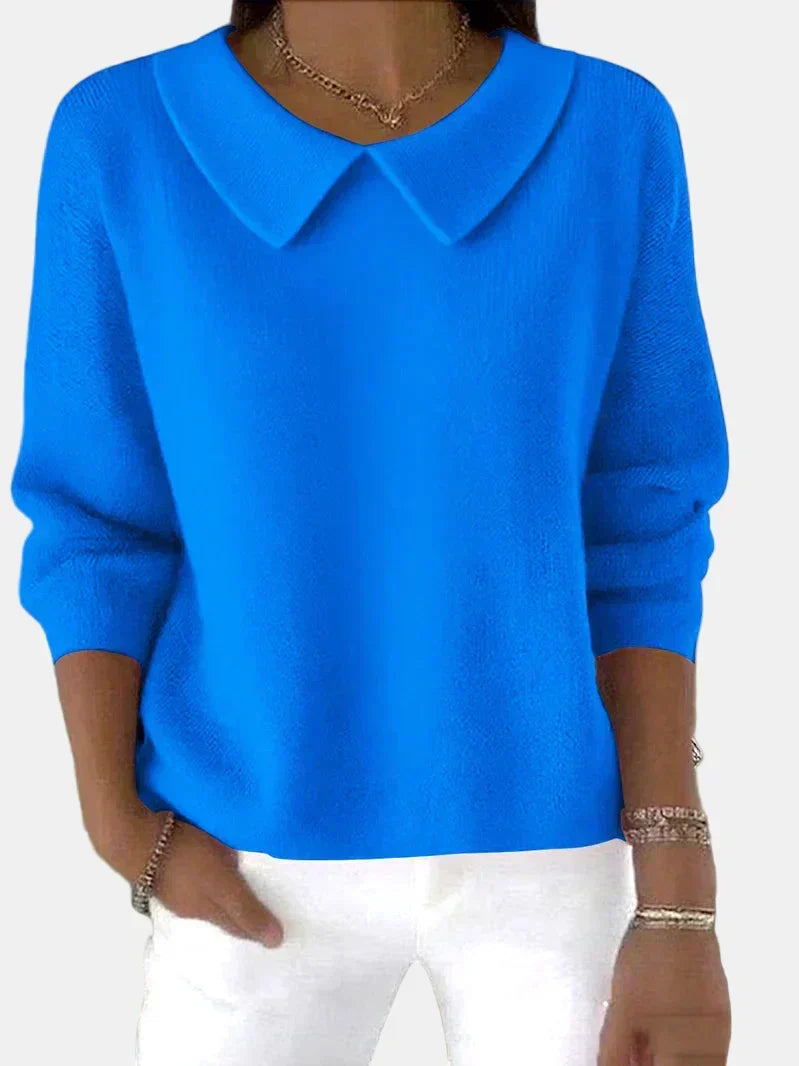 Lynn | Women's Classic Collared Sweater, Soft Breathable Knit Casual Sweater