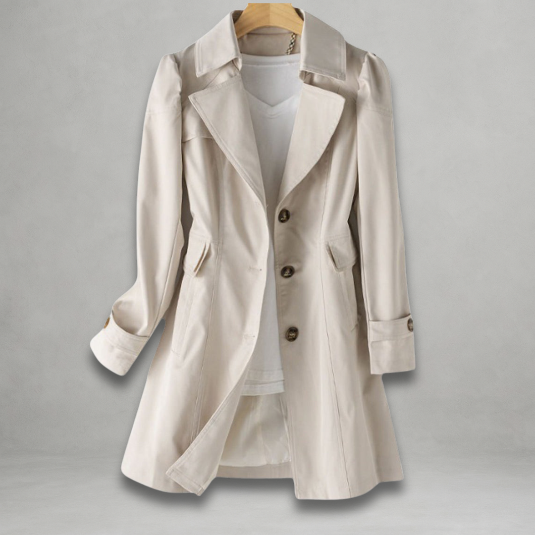 Jamie | Women's Tailored Trench Coat, Sleek Classic Fall Coat for Work and Travel