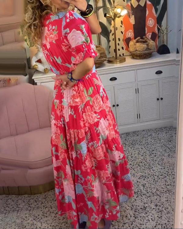 Rosae | Women's Floral Maxi Dress, Breathable Vacation and Wedding Guest Dress