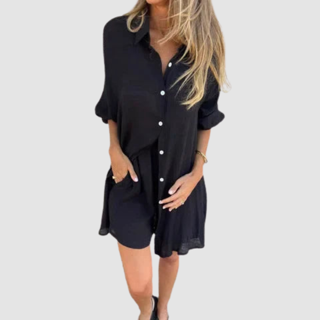 Gennie | Women's Two-Piece Suit Set, Cropped Blazer and High-Waist Pencil Skirt Office Outfit