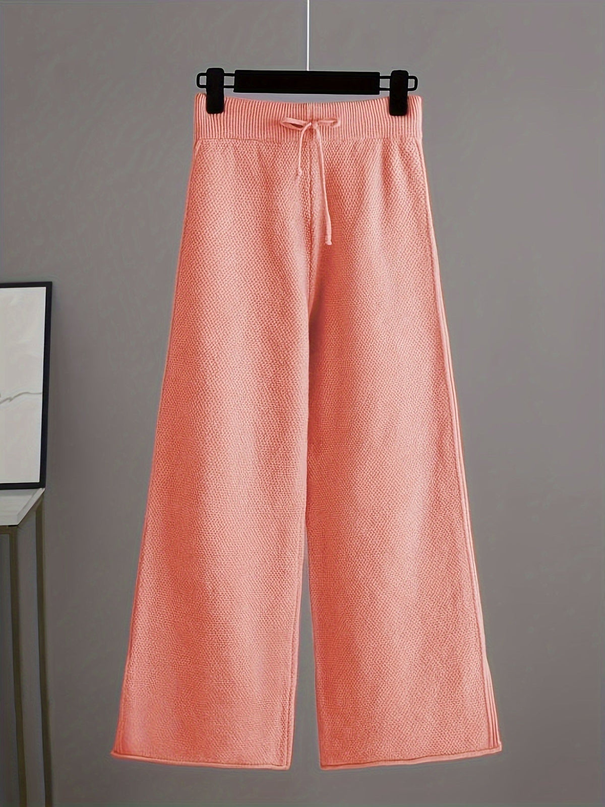 Emily | Women's Knit Two-Piece Loungewear Set, Ribbed Sweater and Wide-Leg Trousers