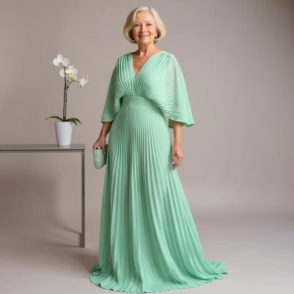 Greta | Women's Pleated Maxi Dress, Flowing Long Dress for Special Occasions