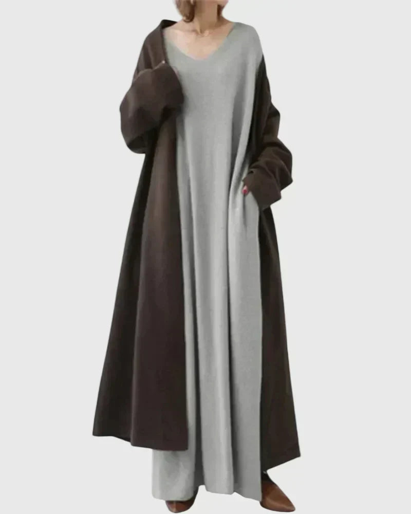 Gryelle | Women's Minimalist Maxi Dress, Sleek Relaxed Fit Dress for Everyday Wear
