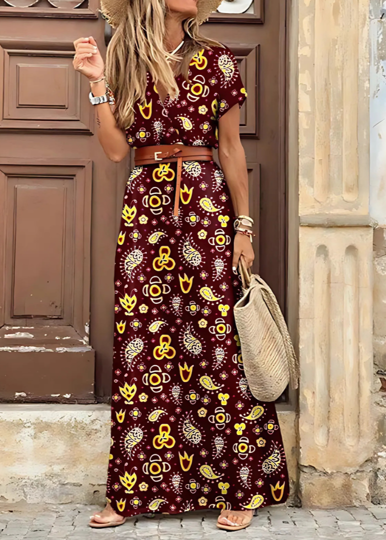 Women's Bohemian Maxi Dress, Flowy Lightweight Long Dress for Summer Days