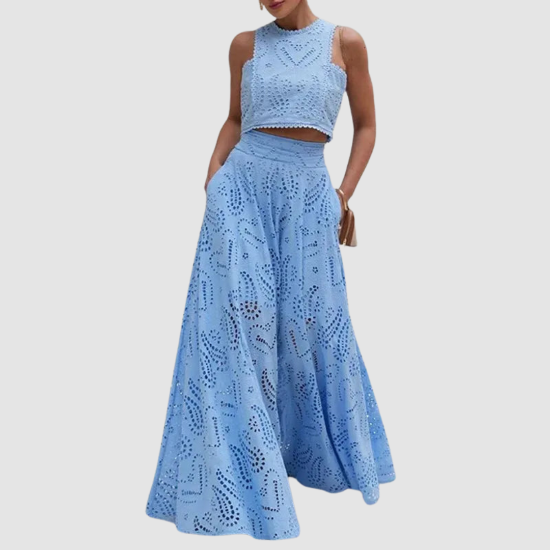 Tallie | Women's Two-Piece Set, Sleeveless Crop Top and Flowy Maxi Skirt for Summer