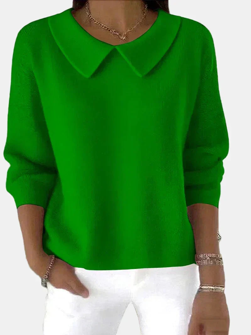 Lynn | Women's Classic Collared Sweater, Soft Breathable Knit Casual Sweater