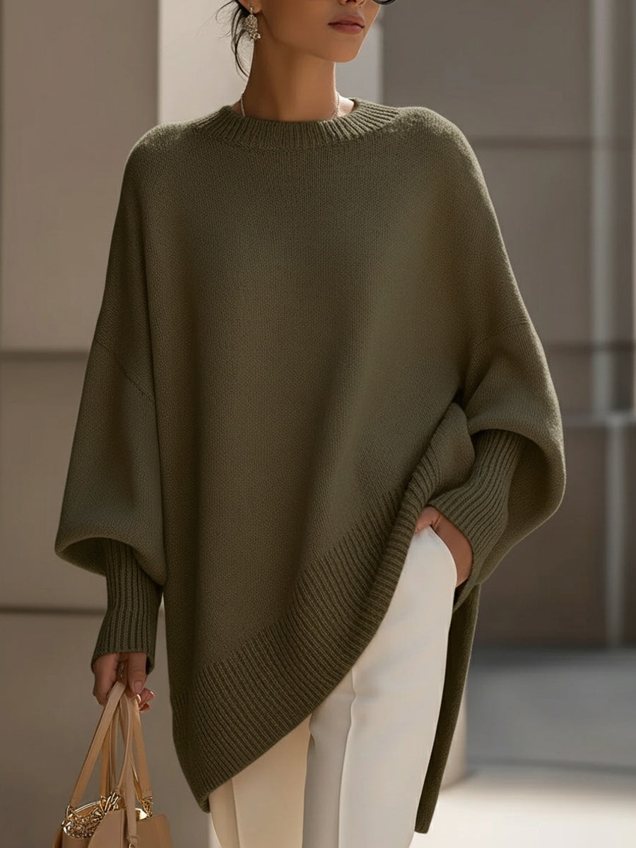 Zola | Women's Oversized Wool Blend Sweater, Drop Shoulder Cozy Knit Sweater