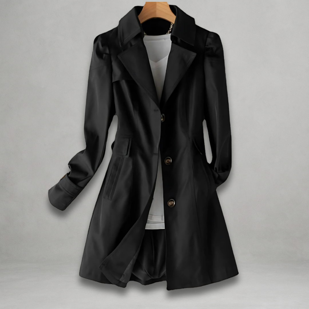 Jamie | Women's Tailored Trench Coat, Sleek Classic Fall Coat for Work and Travel