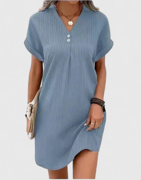 Massie | Women's Draped Relaxed Fit Mini Dress, Lightweight Casual Day Dress
