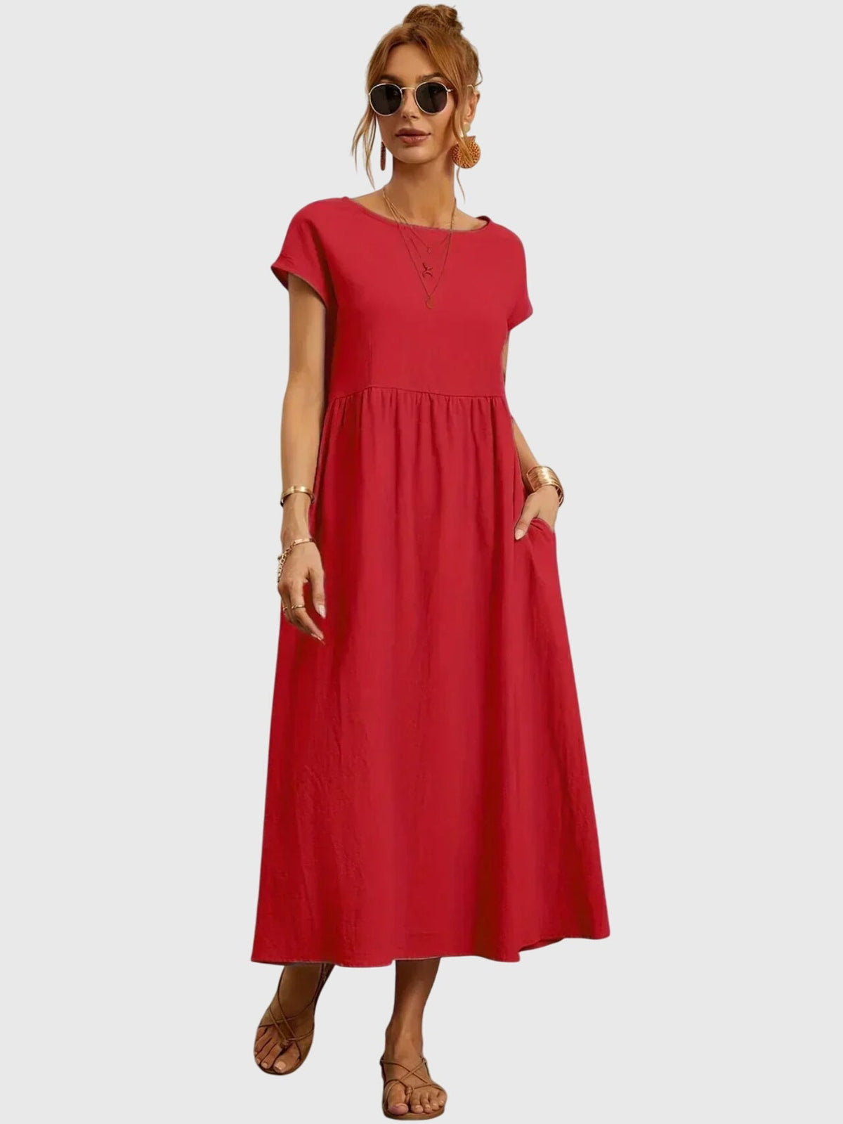 Giselle | Women's Casual Dress with Pockets, Relaxed Fit Breathable Day Dress