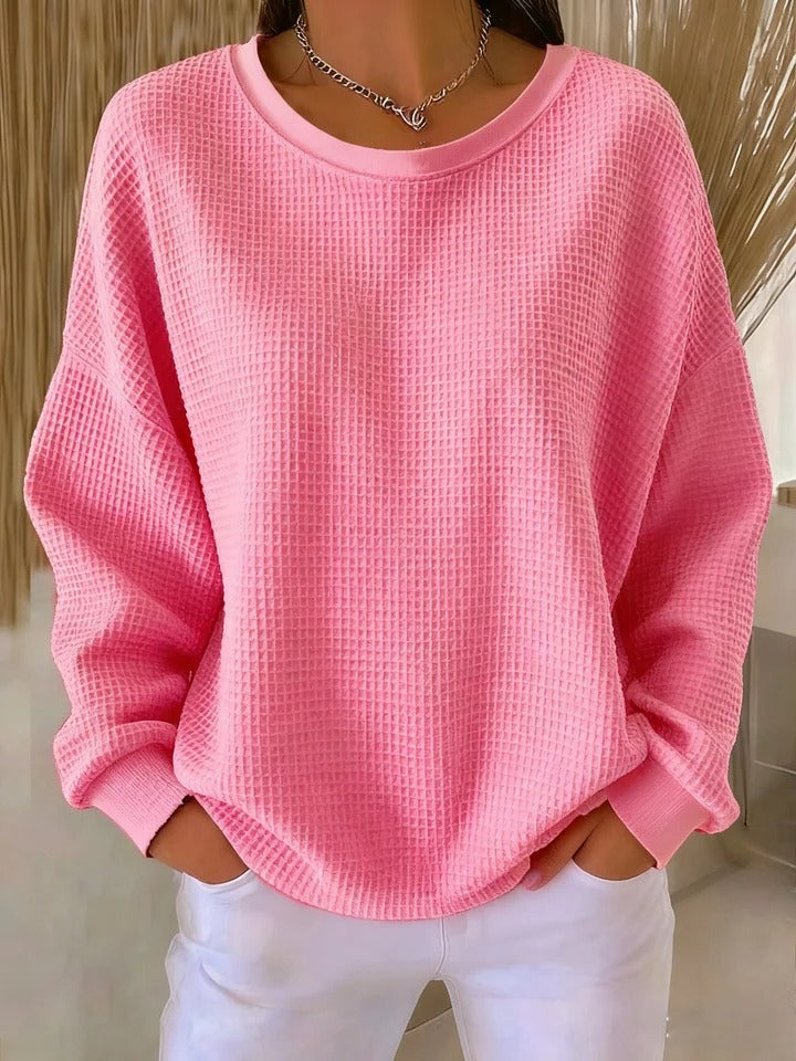 Eden | Women's Soft Textured Sweater, Minimalist Relaxed Fit Knit Sweater