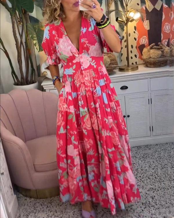 Rosae | Women's Floral Maxi Dress, Breathable Vacation and Wedding Guest Dress