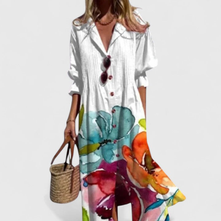 Diane | Women's Boho Print Dress, Relaxed Flowy Casual Dress for Any Occasion