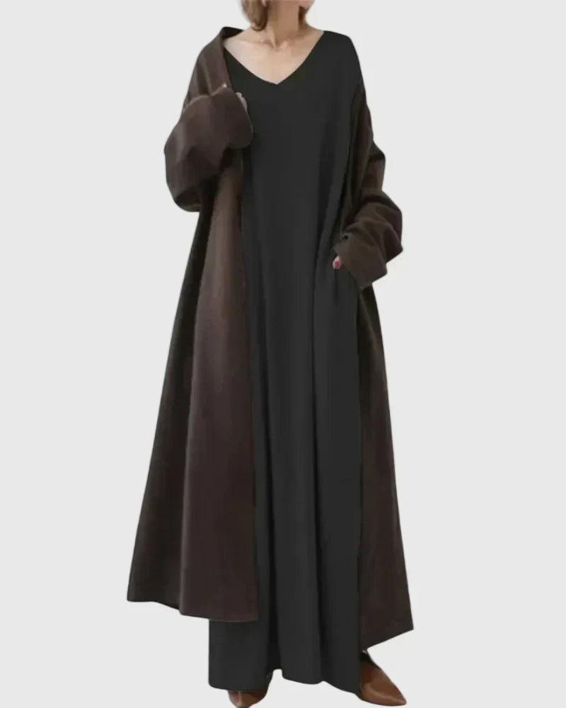 Gryelle | Women's Minimalist Maxi Dress, Sleek Relaxed Fit Dress for Everyday Wear