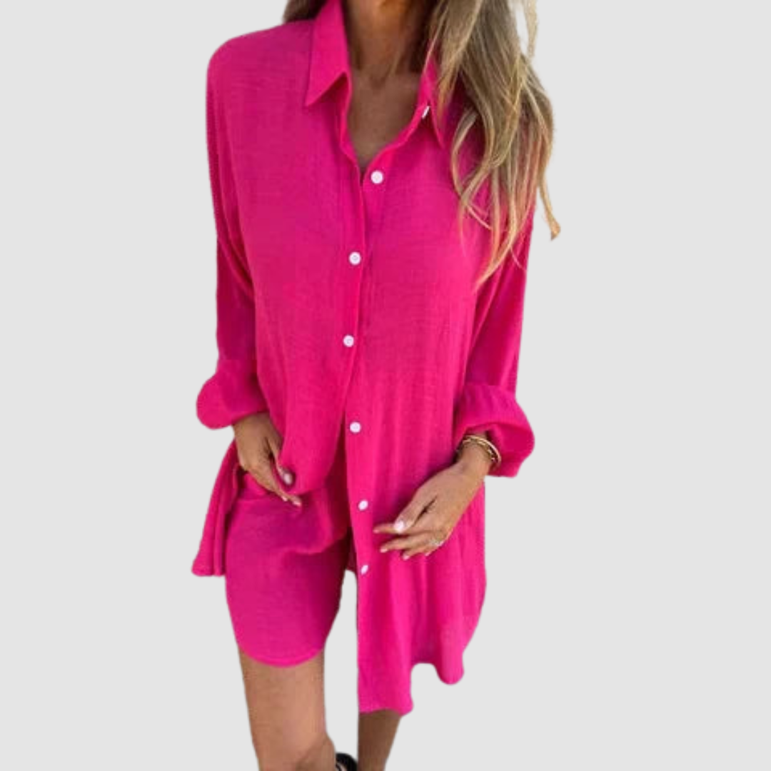 Gennie | Women's Two-Piece Suit Set, Cropped Blazer and High-Waist Pencil Skirt Office Outfit