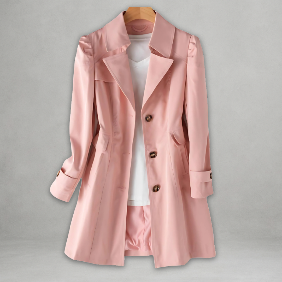Jamie | Women's Tailored Trench Coat, Sleek Classic Fall Coat for Work and Travel