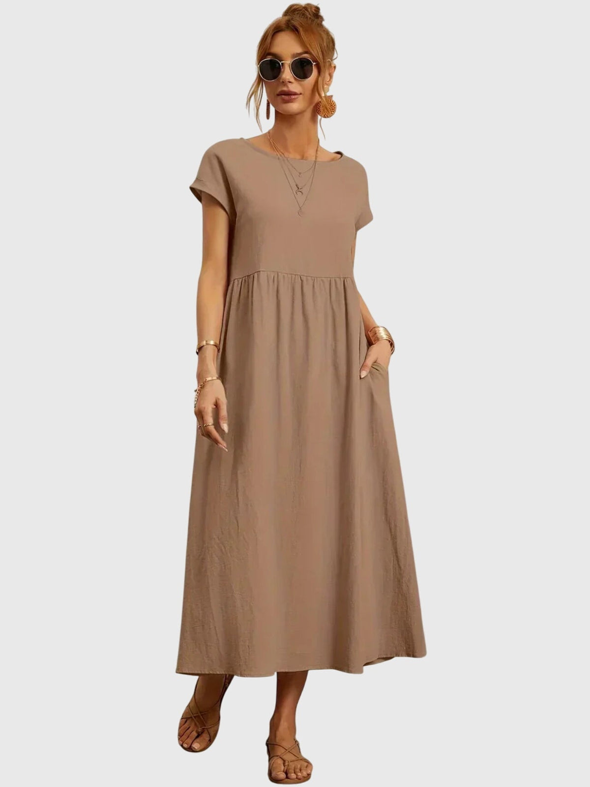 Giselle | Women's Casual Dress with Pockets, Relaxed Fit Breathable Day Dress