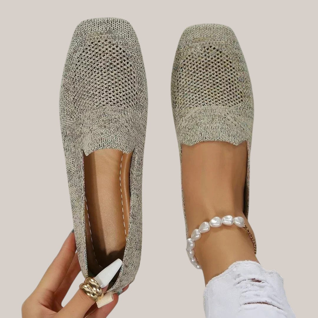 Elvira | Women's Mesh and Synthetic Leather Comfort Shoes, Low Heel Cushioned Walking Shoes