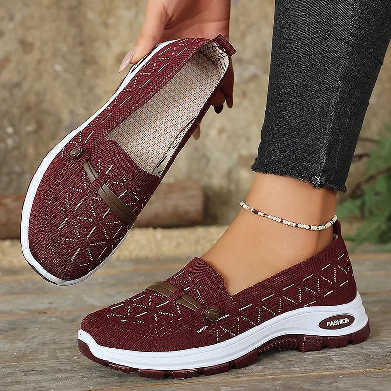 Reitsma | Women's Knit Slip-On Shoes, Non-Slip Cushioned Comfort Walking Shoes