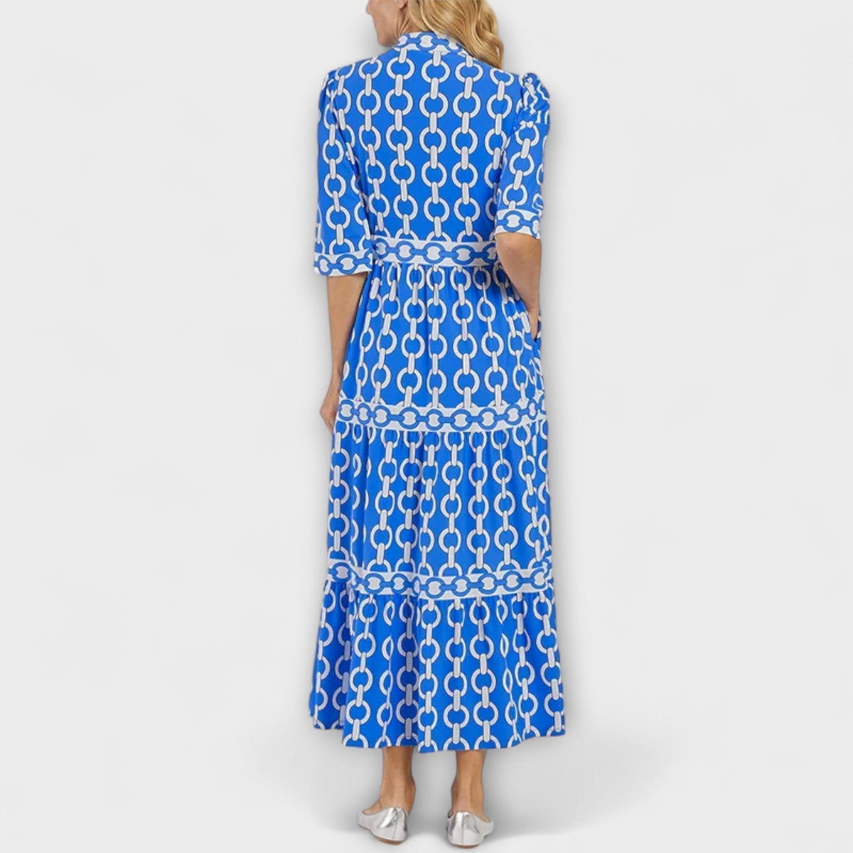 Marigold | Women's Relaxed Fit Maxi Dress, 3/4 Sleeve V-Neck Day Dress with Pockets