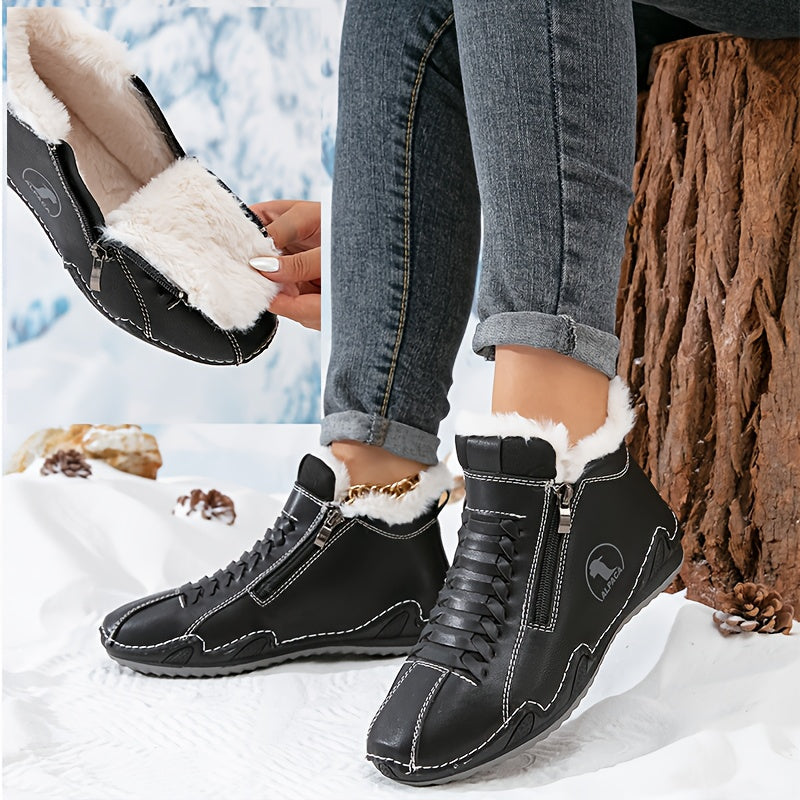 Heleny | Women's Wide Toe Box Winter Boots, Cushioned Warm Lined Boots for Sensitive Feet