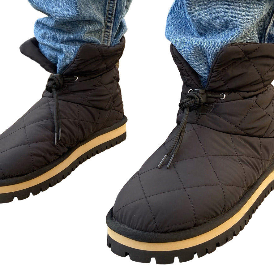 Tofana | Women's Quilted Nylon Winter Ankle Boots, Shearling Lined Slip-Resistant Boots