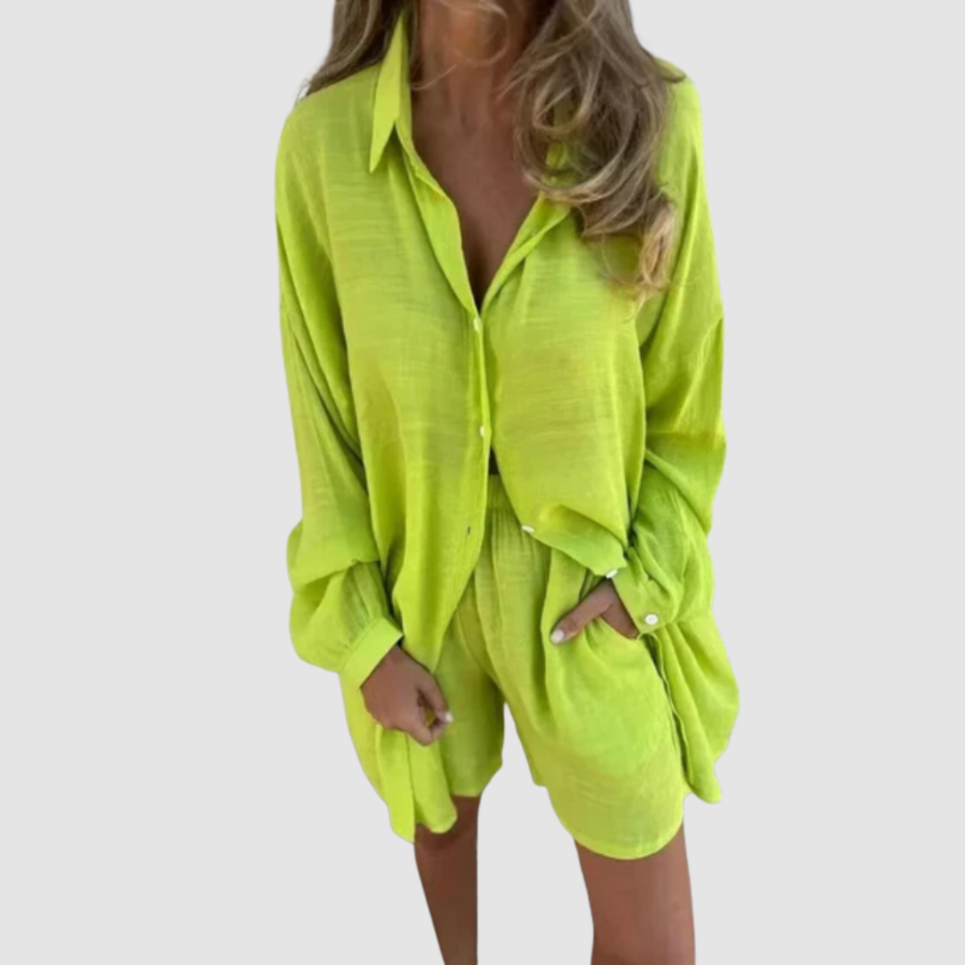 Gennie | Women's Two-Piece Suit Set, Cropped Blazer and High-Waist Pencil Skirt Office Outfit