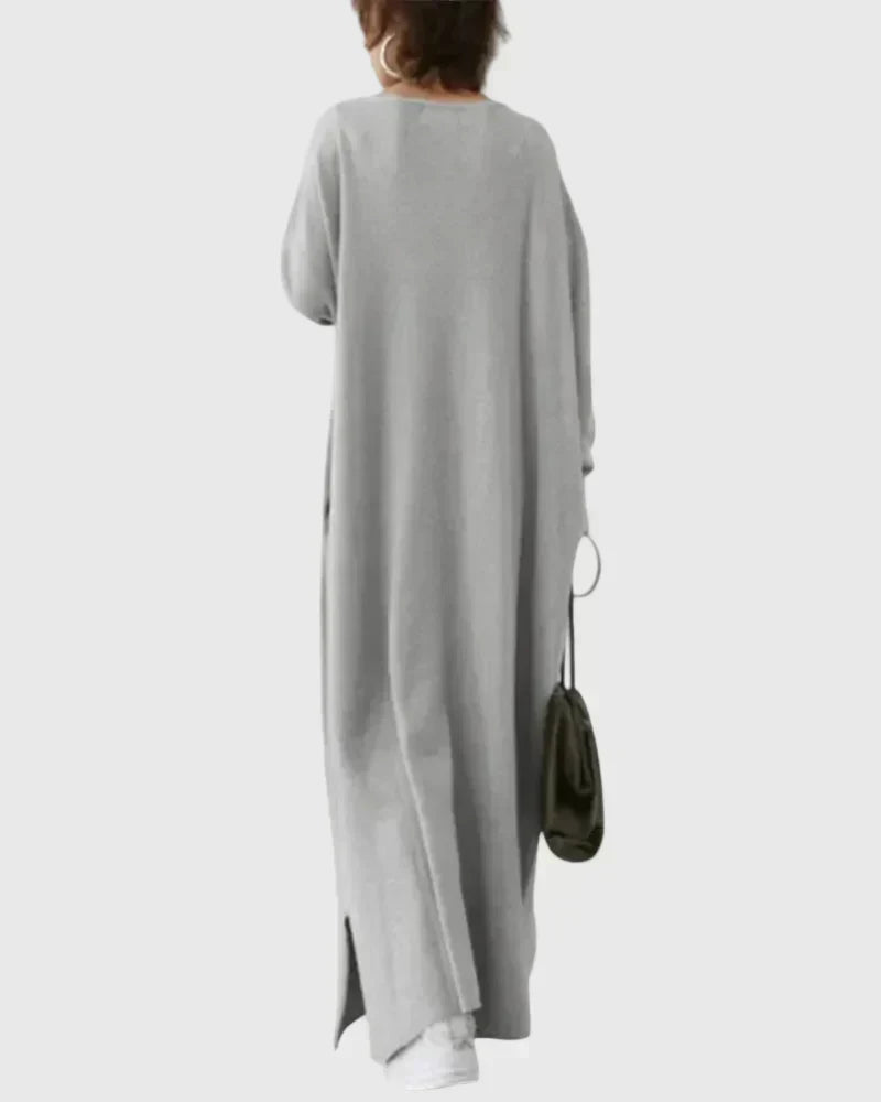 Gryelle | Women's Minimalist Maxi Dress, Sleek Relaxed Fit Dress for Everyday Wear