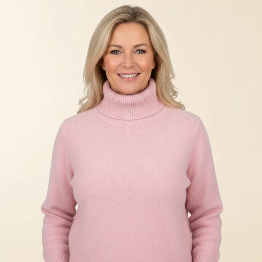 Anna | Women's Lined Turtleneck Sweater, Warm Stretch Knit Winter Pullover